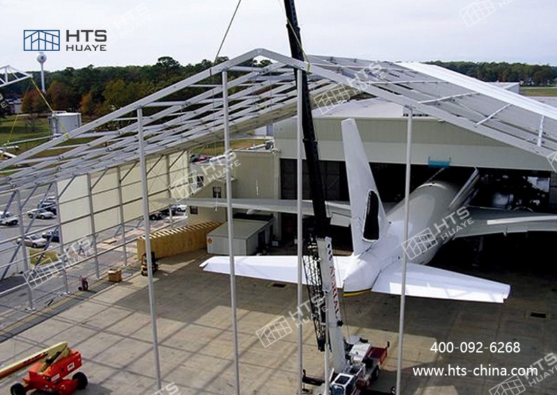飛機機庫篷房可按需搭建合適規(guī)模的機庫，避免空間閑置